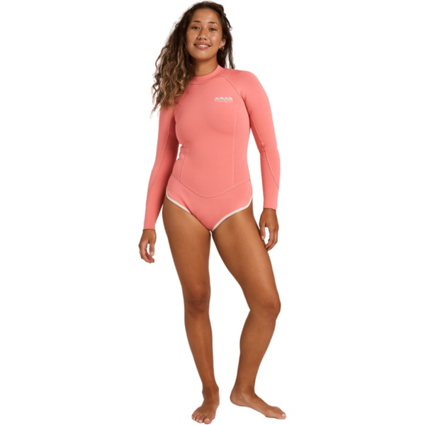 2026 Billabong Womens Spring Glider 2mm Long Sleeve Springsuit Wetsuit ABJW400135 - Watermelon